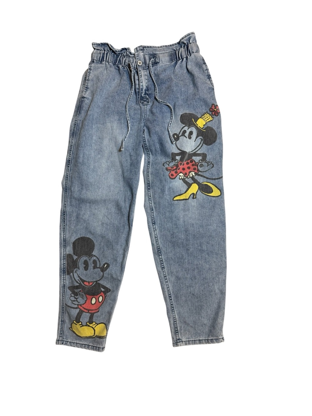 Disney Her Universe Mickey Minnie Baggy Boyfriend Paperbag Jeans Women Size Med